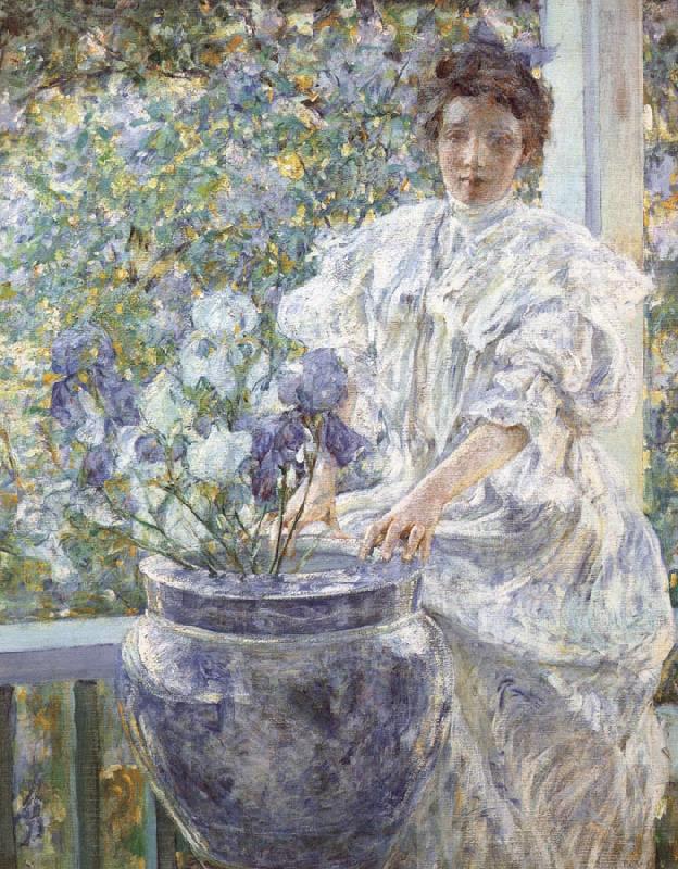 Robert Reid Woman with a Vase of Irises Spain oil painting art